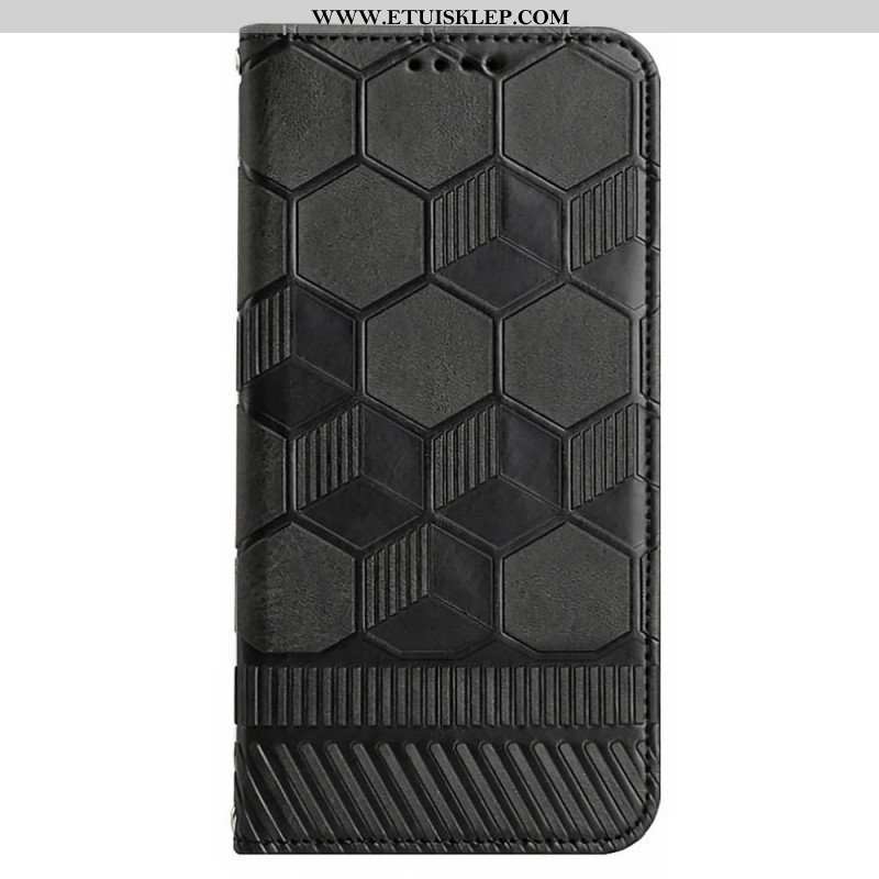 Etui Folio do Samsung Galaxy S23 Plus 5G z Łańcuch Futbolowy Styl Z Paskami